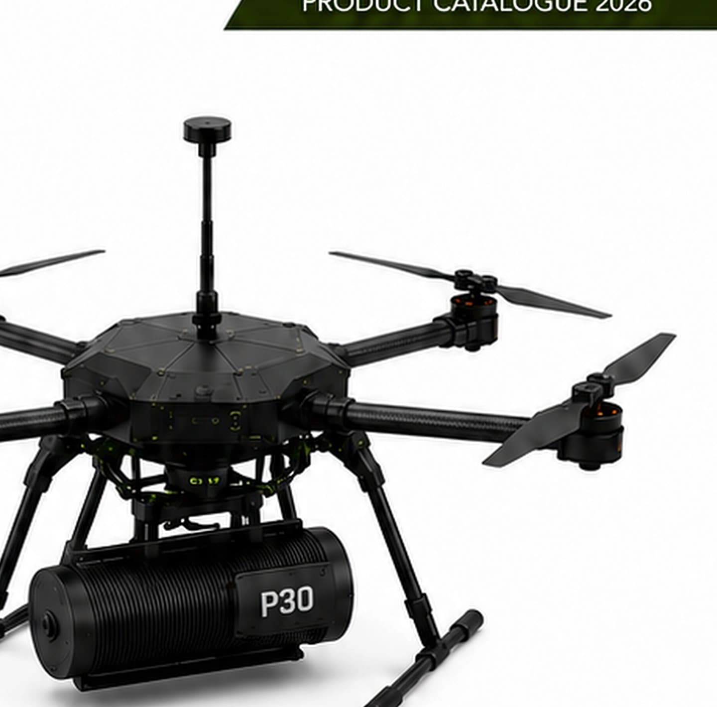 Marshal P30 tethered hexacopter with optical-fiber tether pod